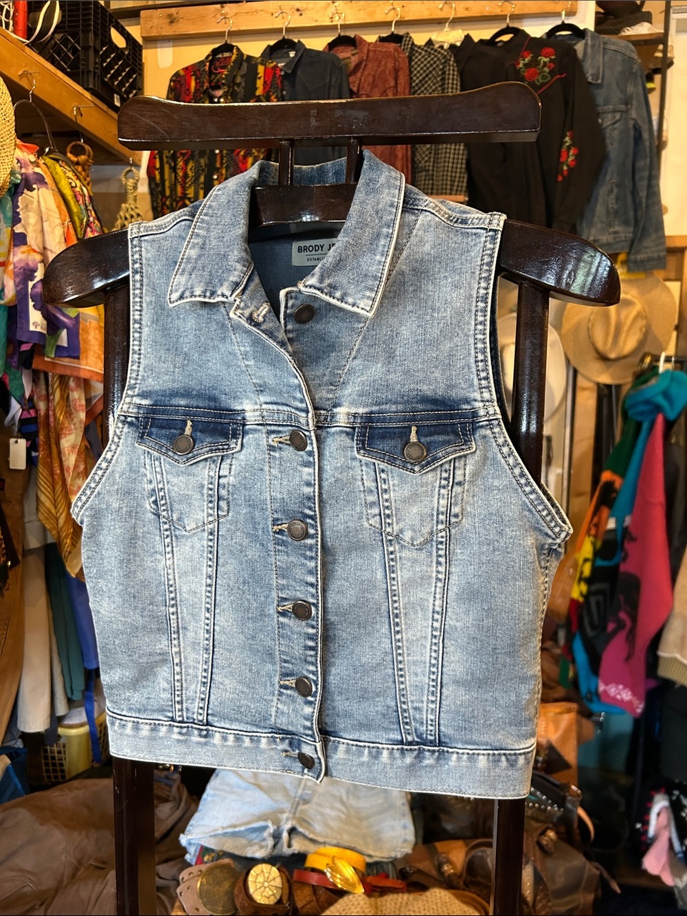 Brody Jean Light Wash Denim Vest